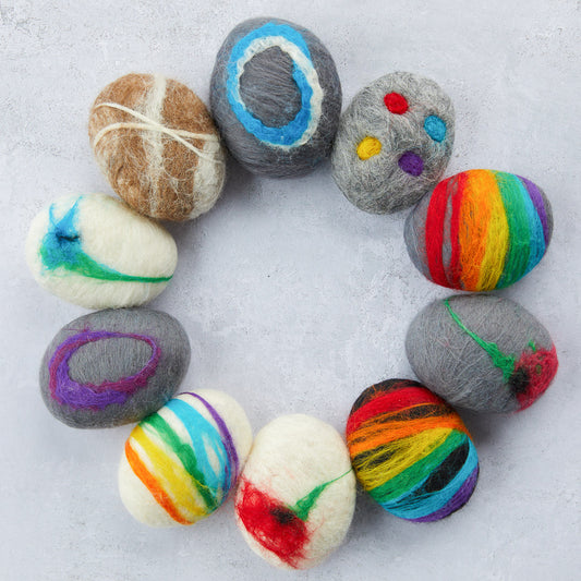 Felted soaps, rainbow felted soap, wool soap