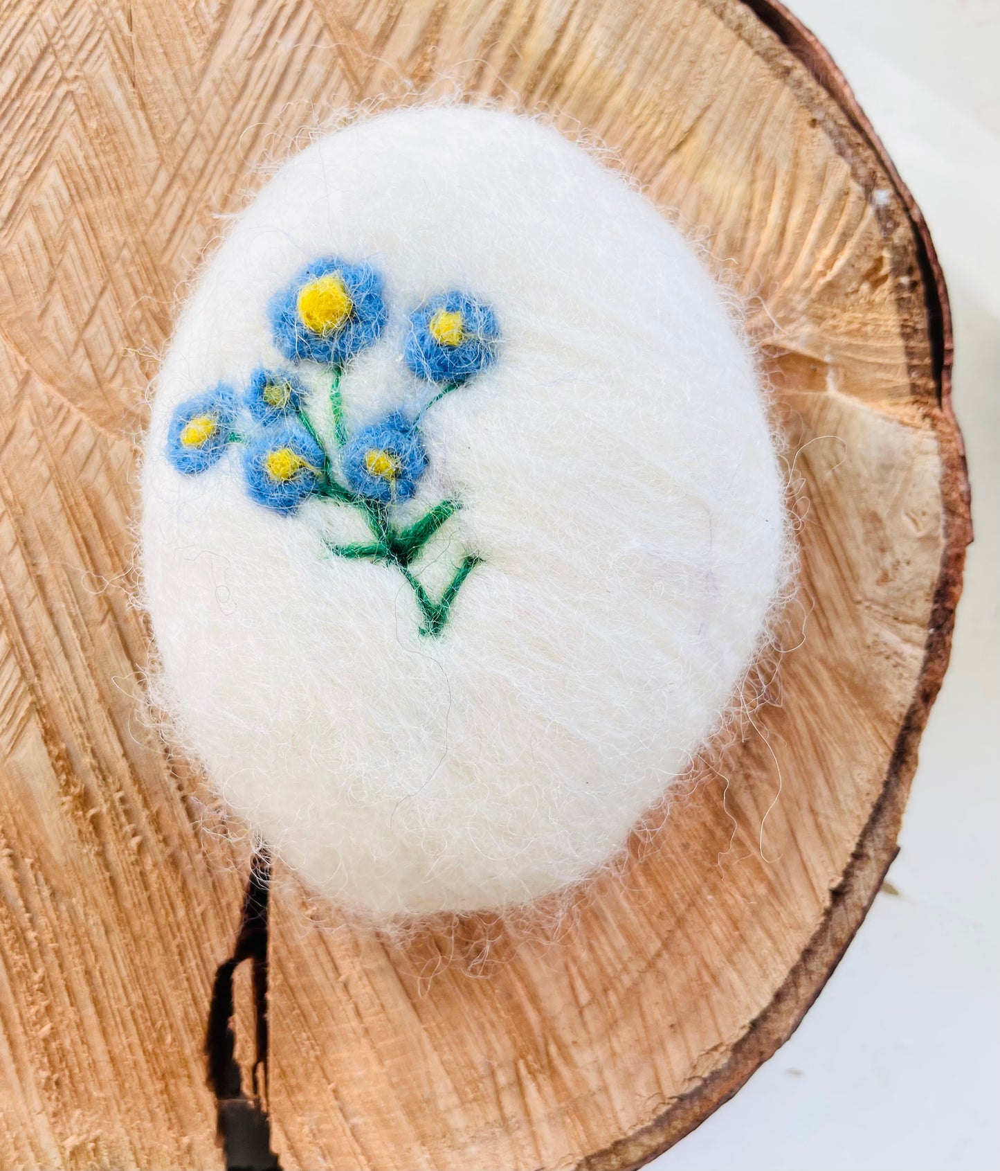 Forget me not felted soap