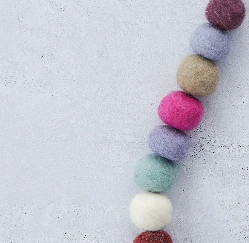 Felt ball necklace, felt necklaces