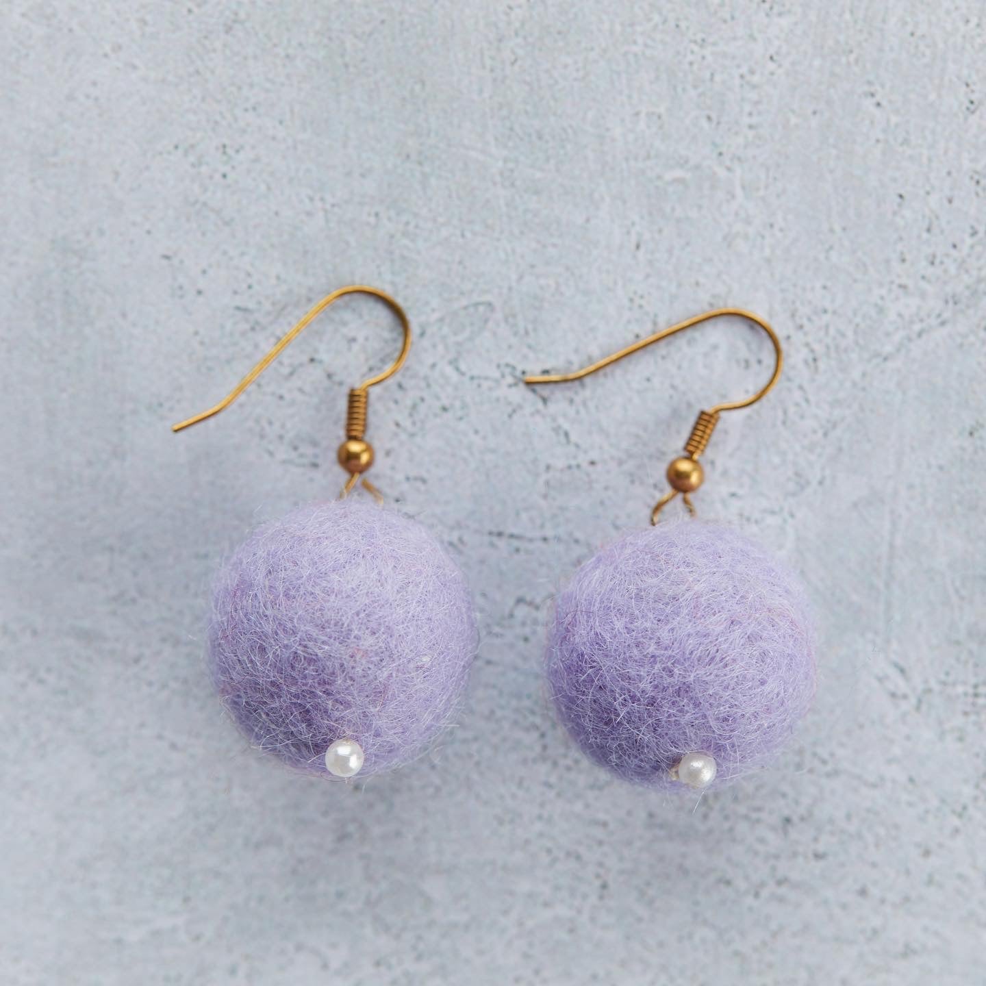 Felted ball earrings