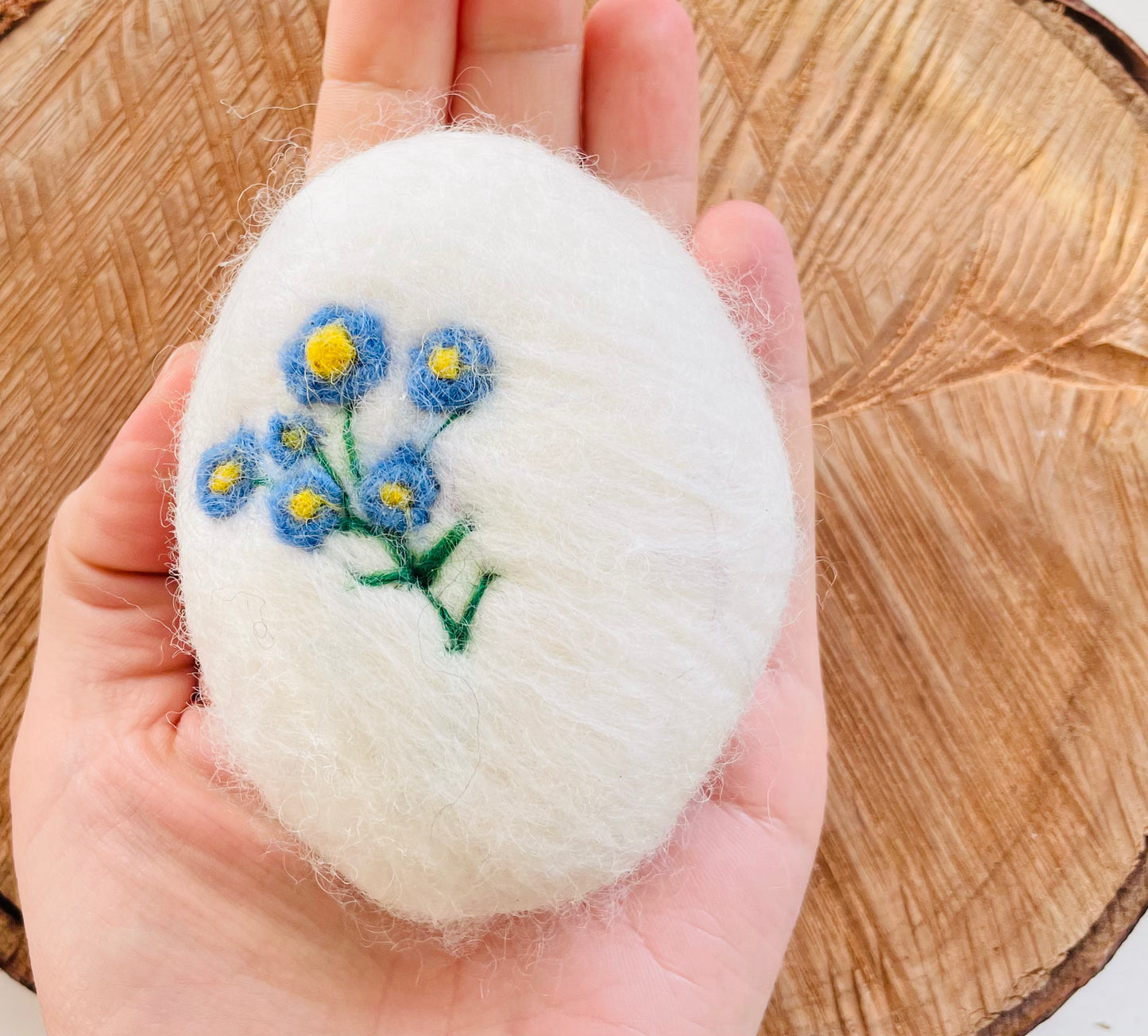 Forget me not felted soap