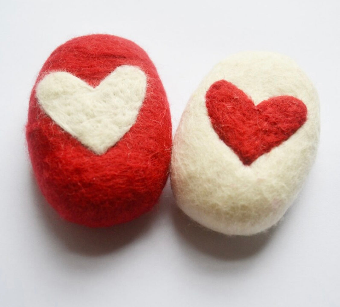 Felted heart soaps, heart soaps,