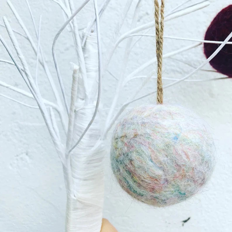 Felt glitter baubles