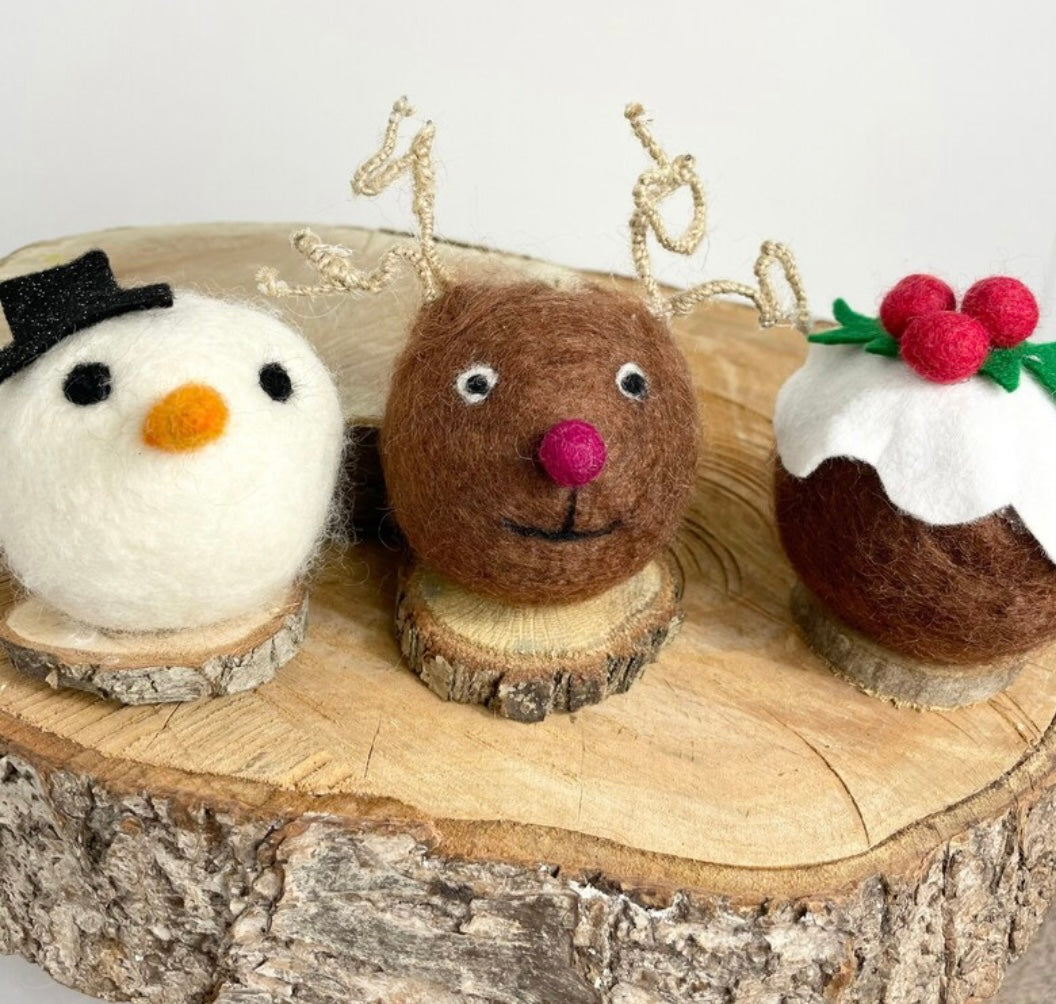 Felted snowman bauble