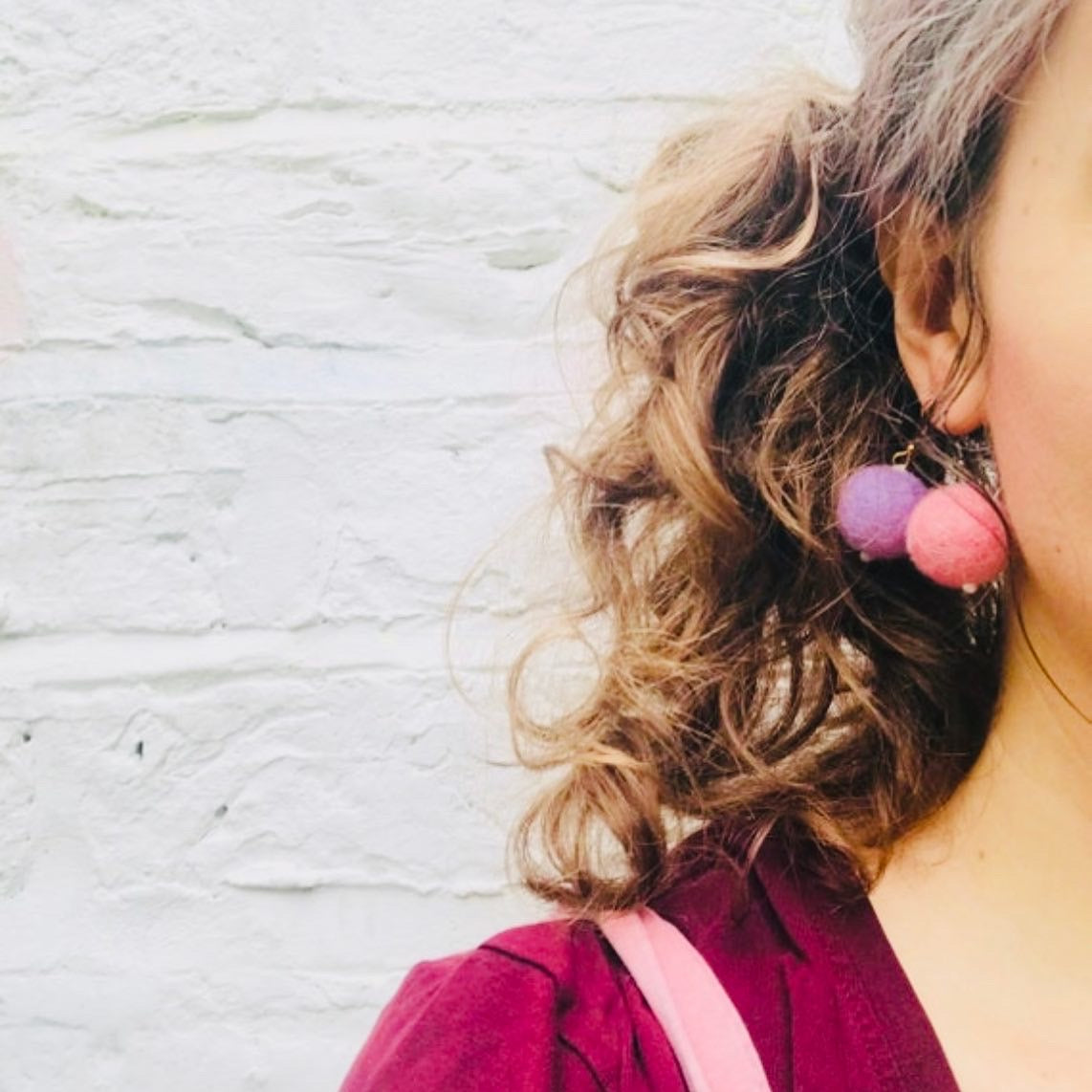 Felted ball earrings