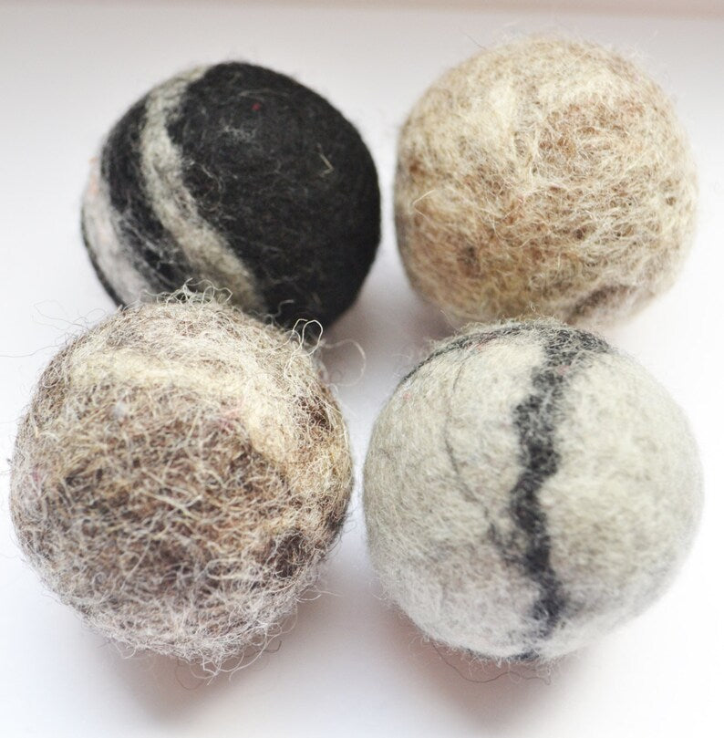 Eco laundry balls, woollen eco dryer balls, felt dryer balls