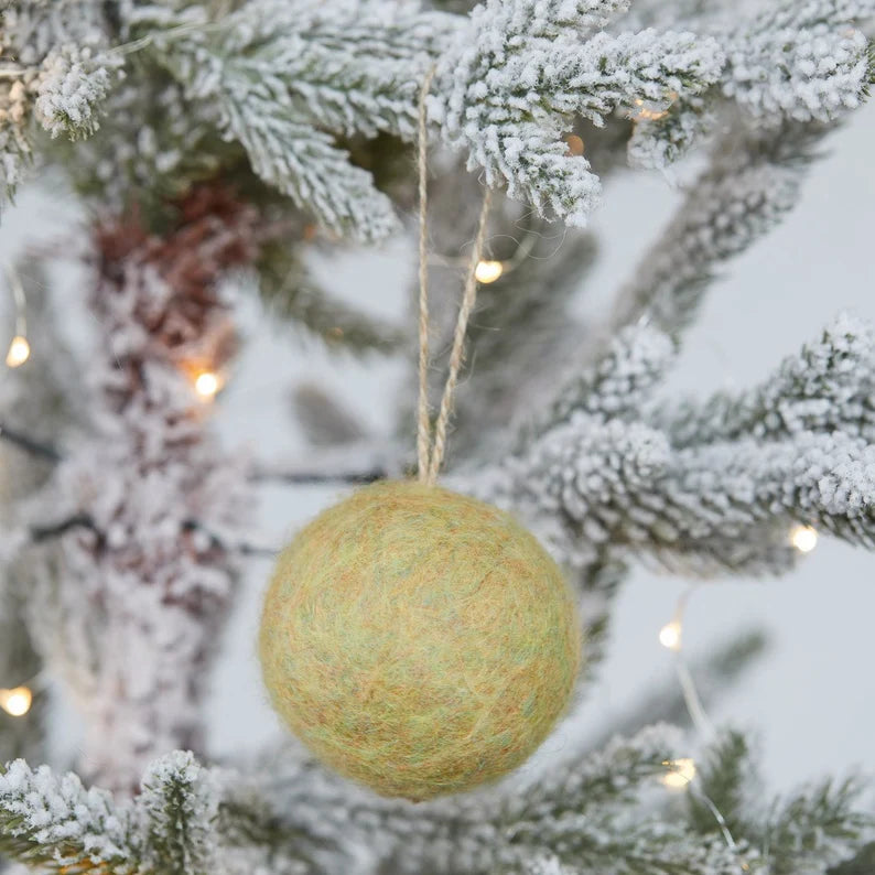Felt glitter baubles