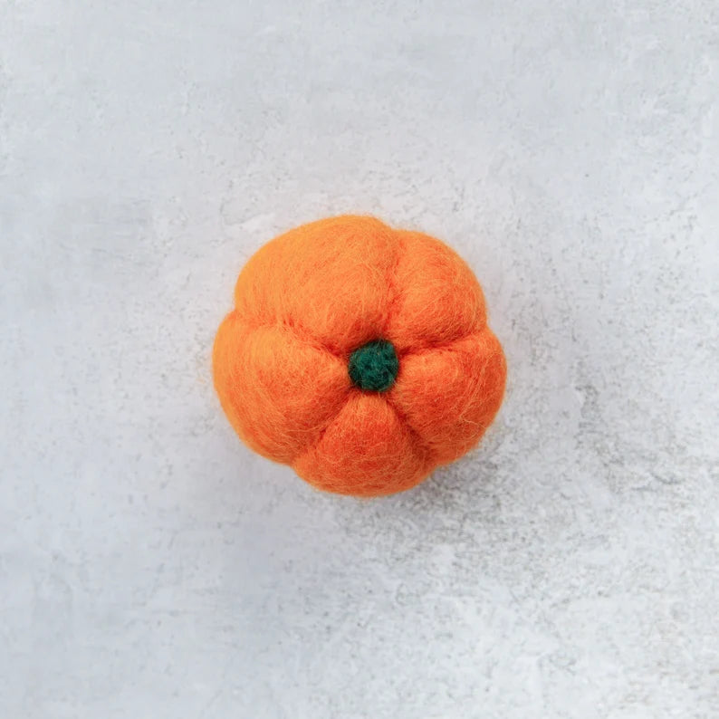 Miniature felted pumpkins