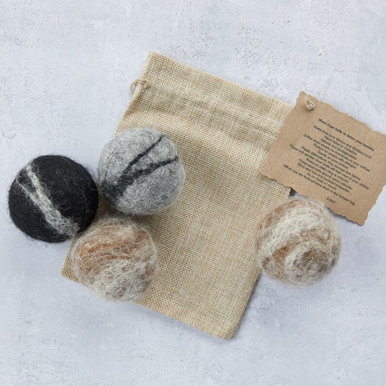 Eco laundry balls, woollen eco dryer balls, felt dryer balls