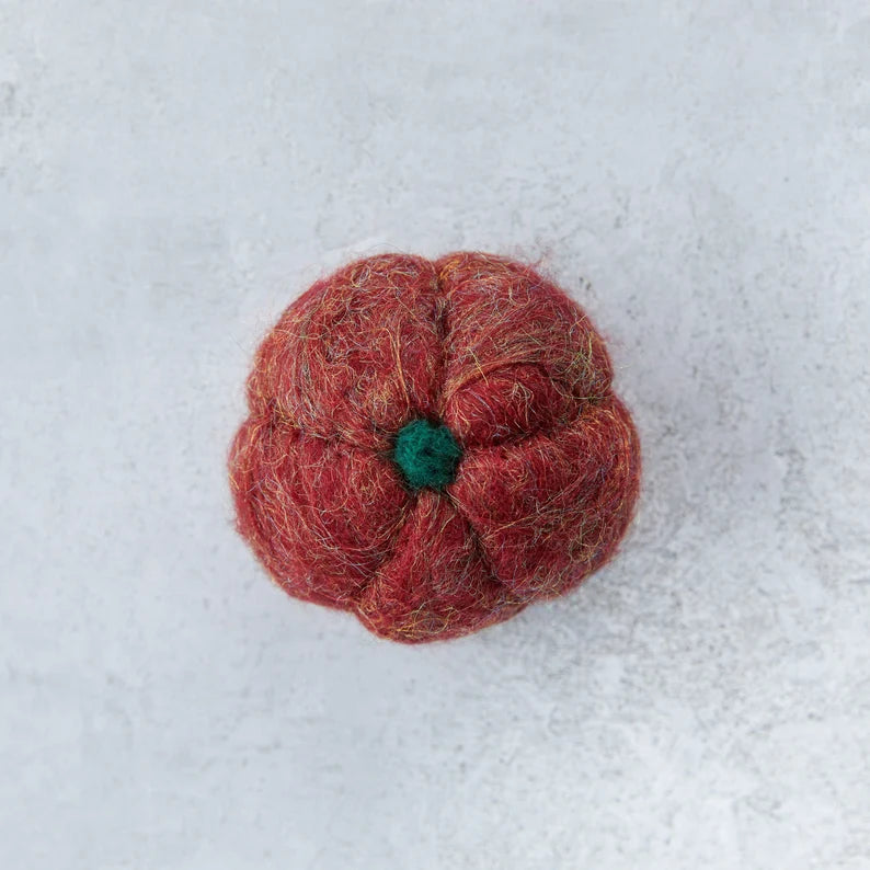 Miniature felted pumpkins