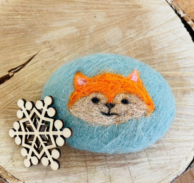 Felted fox soap
