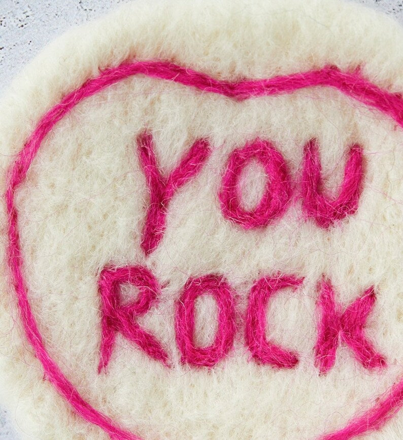Felted giant love heart sweet