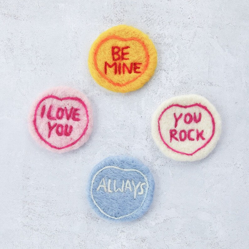 Felted giant love heart sweet