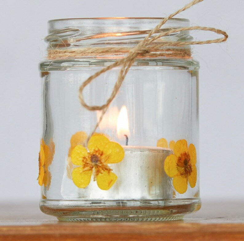 Buttercup candle holder, buttercup jar, buttercup tealight holder