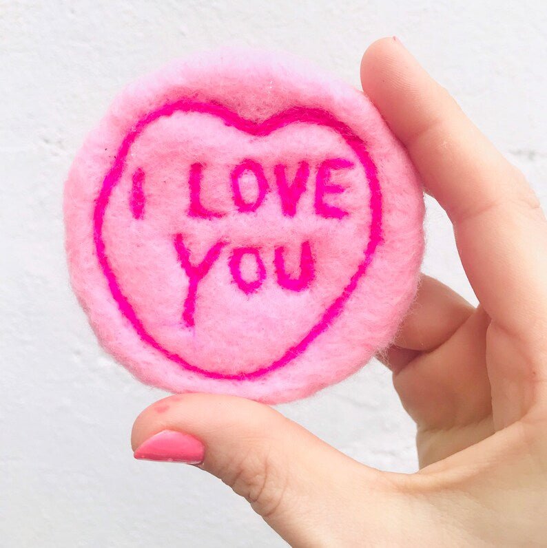 Felted giant love heart sweet