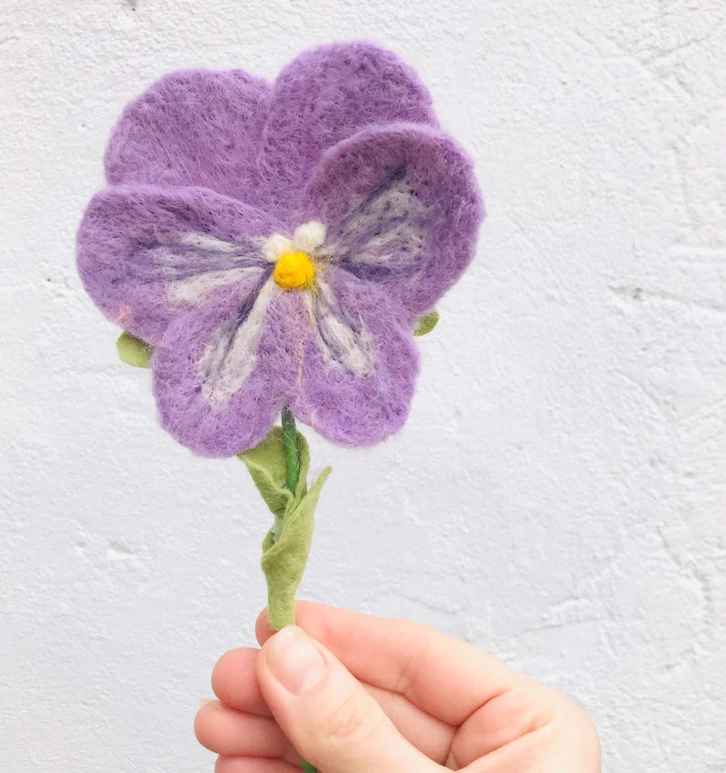 Felted Pansies