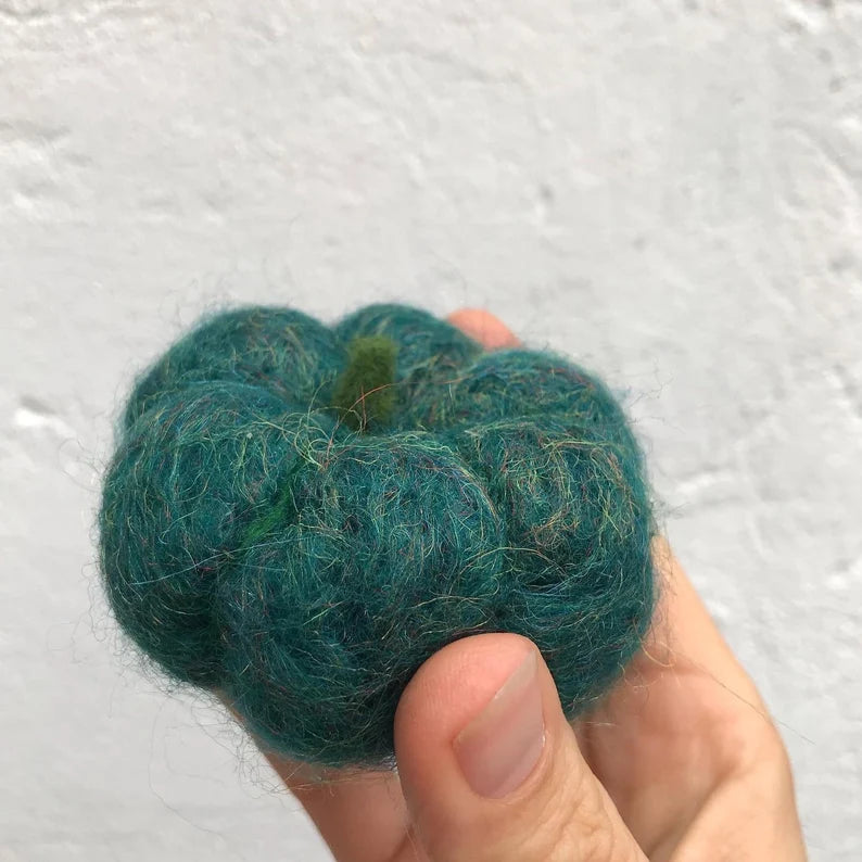Miniature felted pumpkins