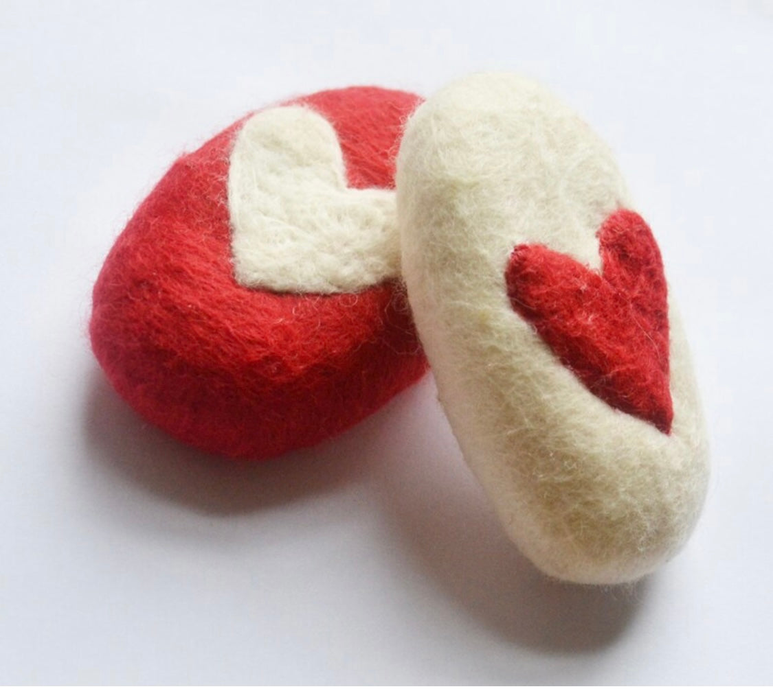 Felted heart soaps, heart soaps,