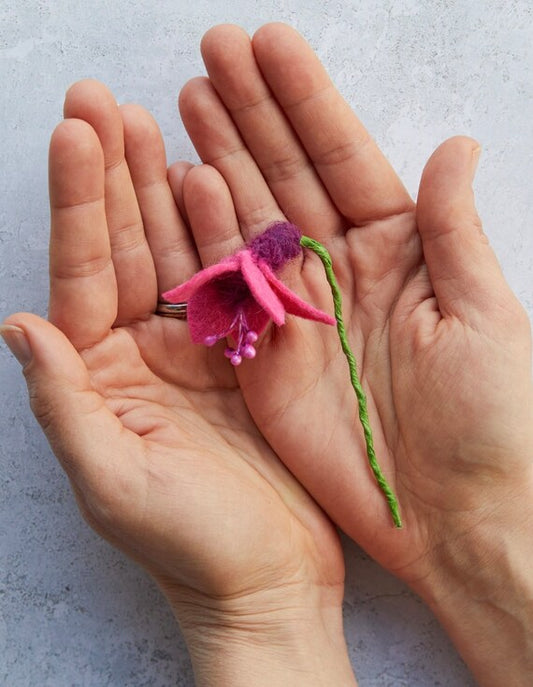Felt fuchsia flower