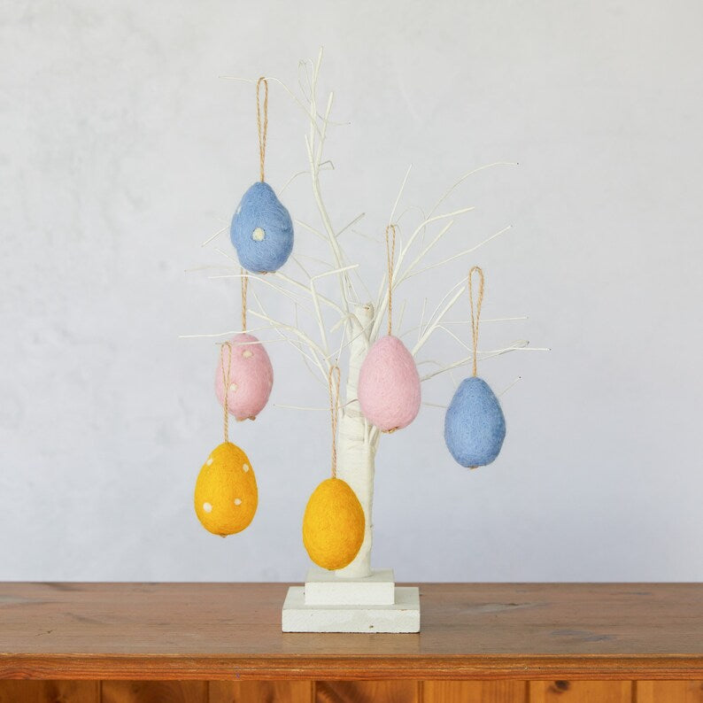 Felted Easter egg decorations