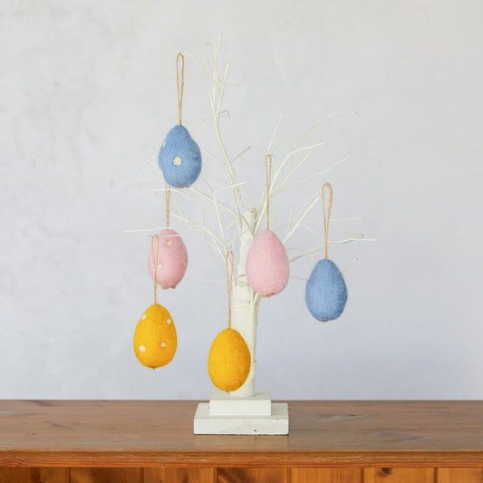 Felted Easter egg decorations