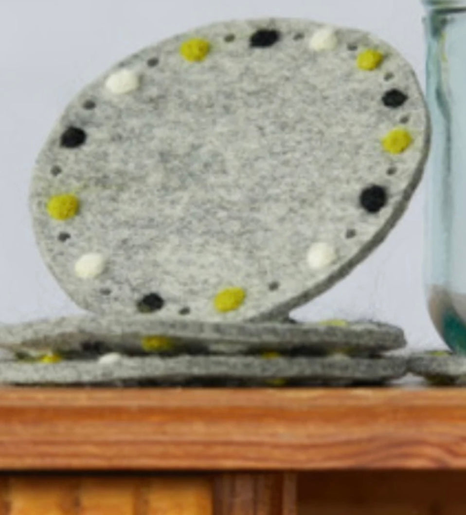 Felted beer coasters