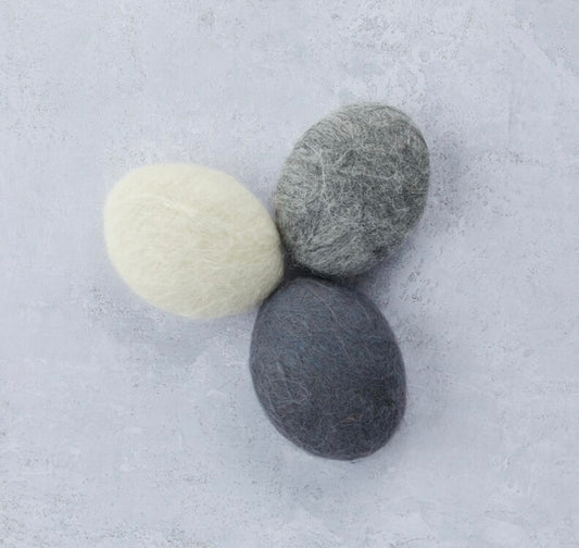Felted pebble grey soaps