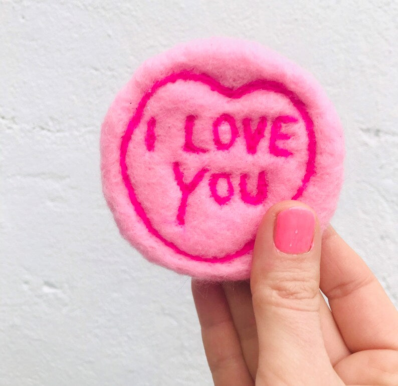 Felted giant love heart sweet