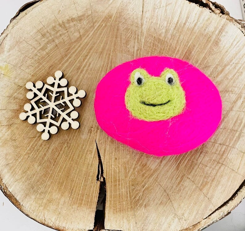 Felted frog soap