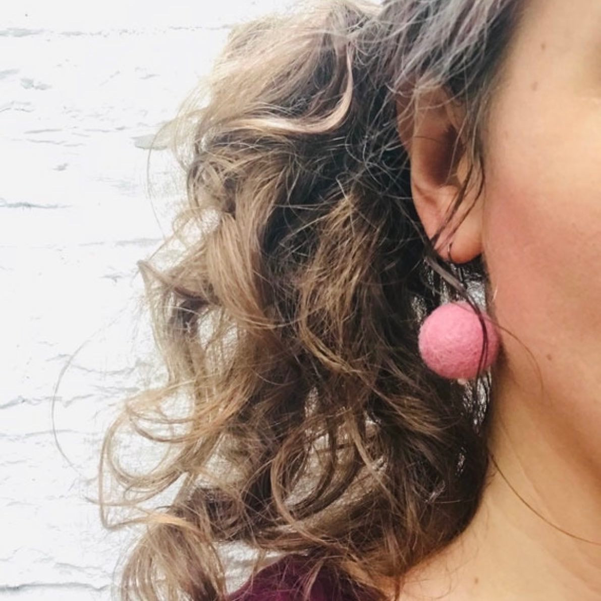 Felted ball earrings