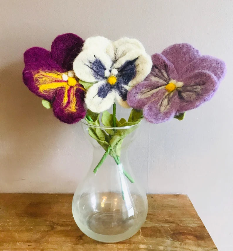 Felted Pansies