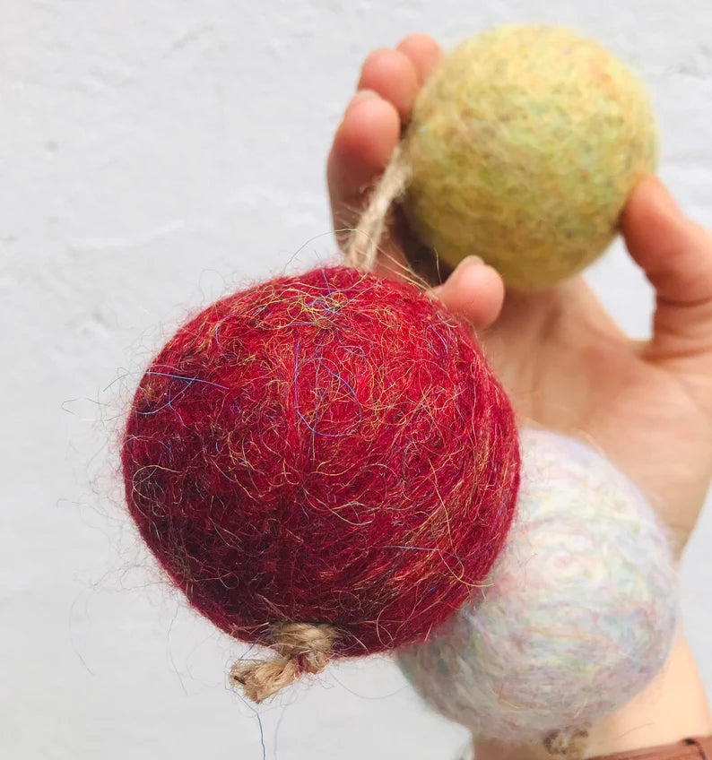 Felt glitter baubles