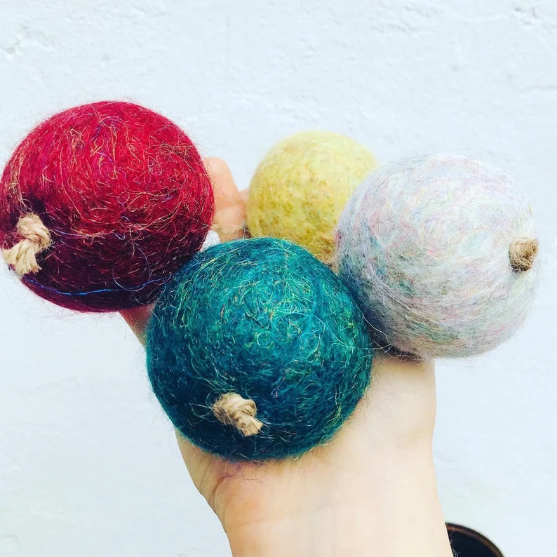 Felt glitter baubles