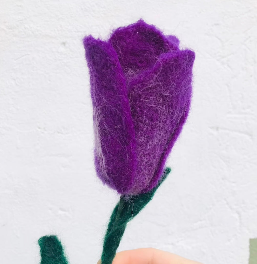 Felted tulips, felt tulips, eco friendly flowers