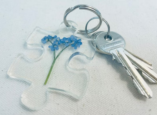 Forget me not keyring, forget me not resin keychain