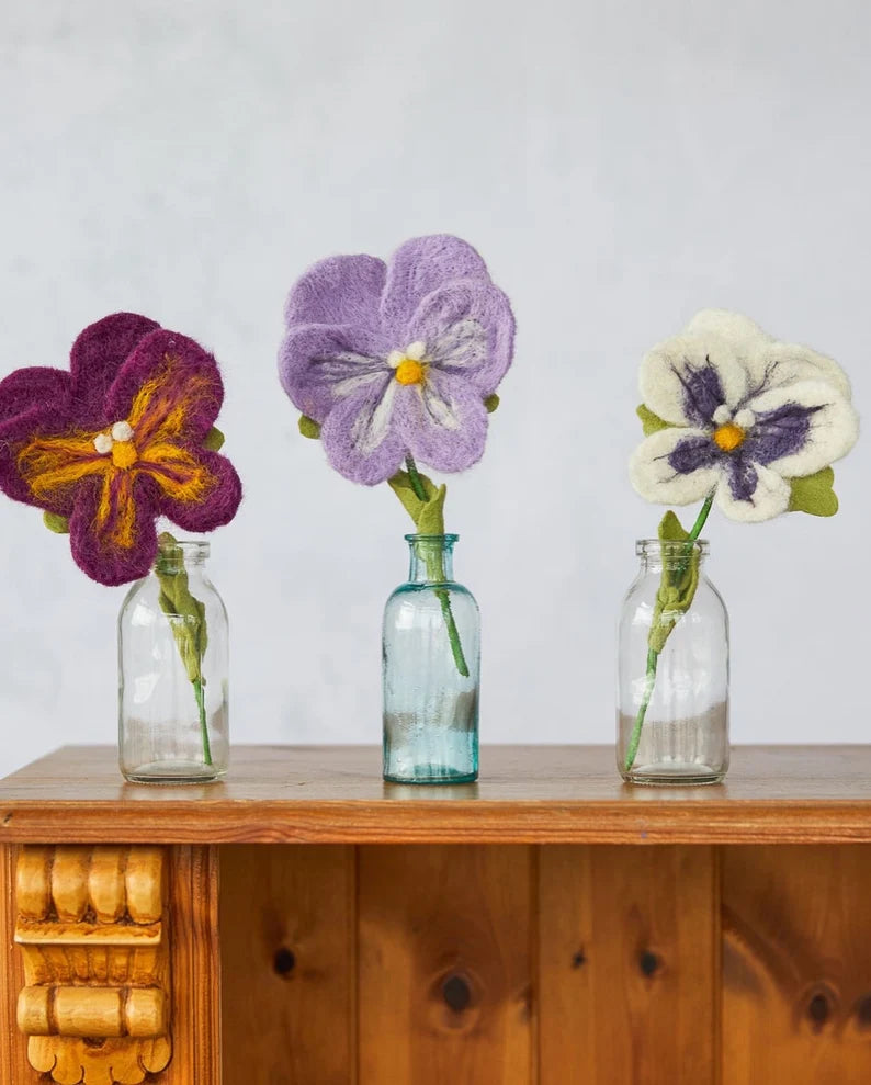 Felted Pansies