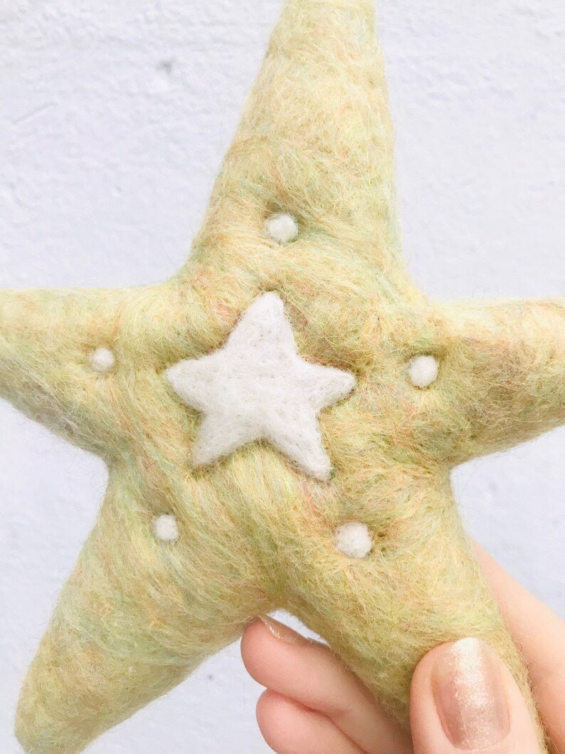 Felted Christmas tree star topper