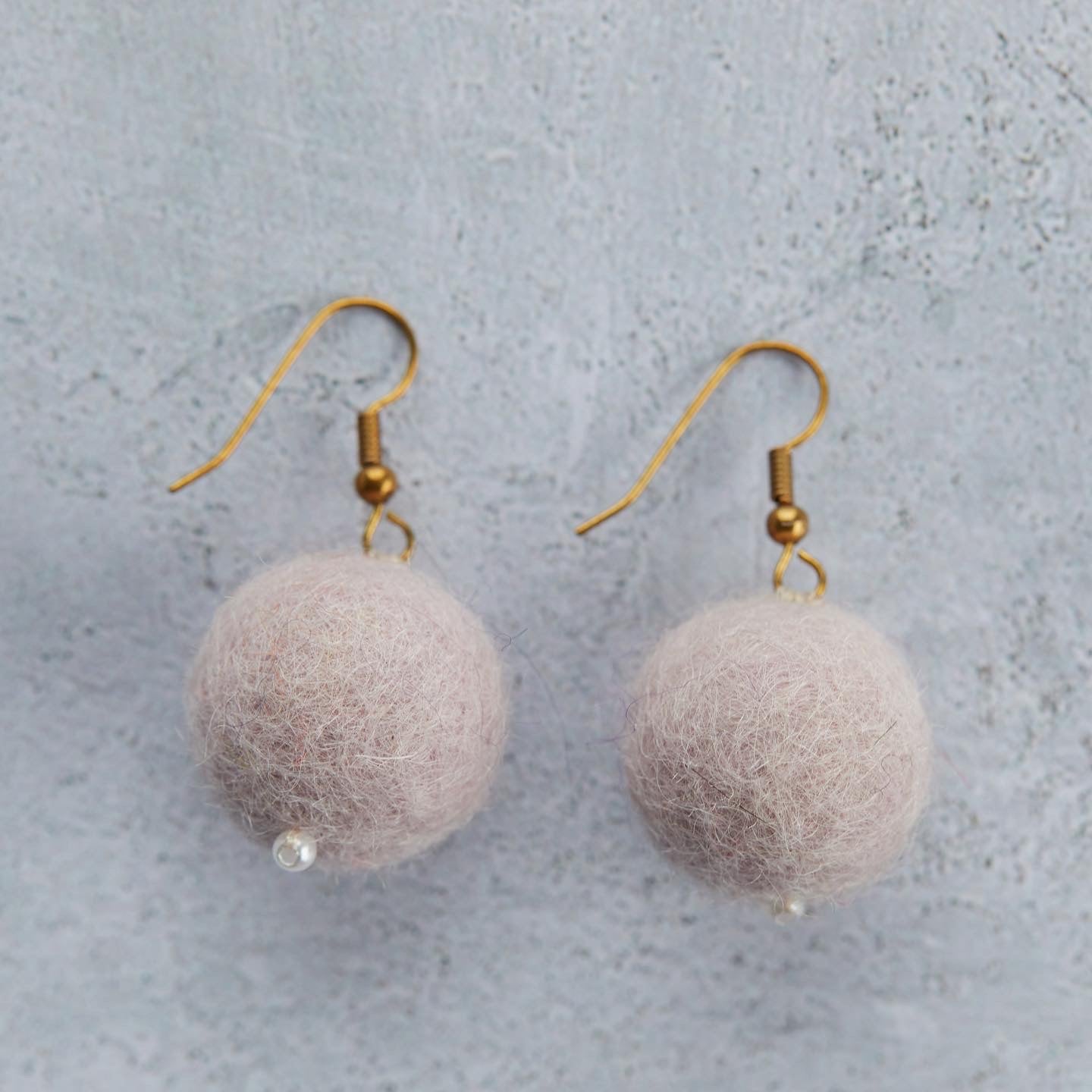 Felted ball earrings