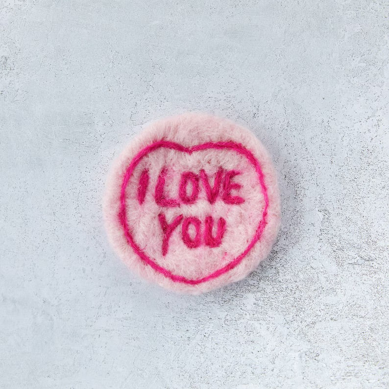 Felted giant love heart sweet