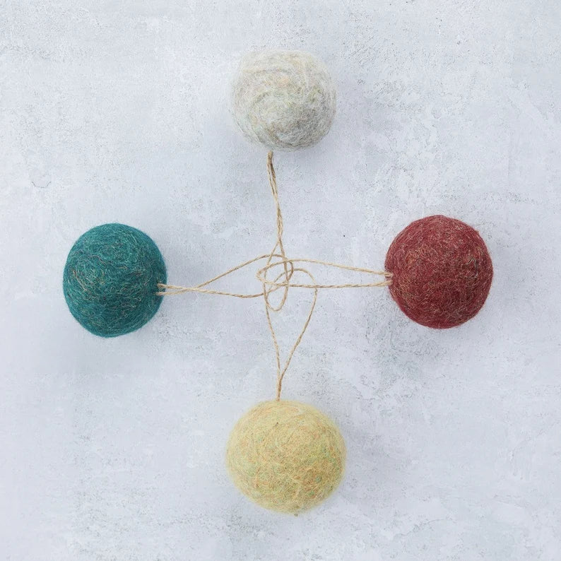 Felt glitter baubles