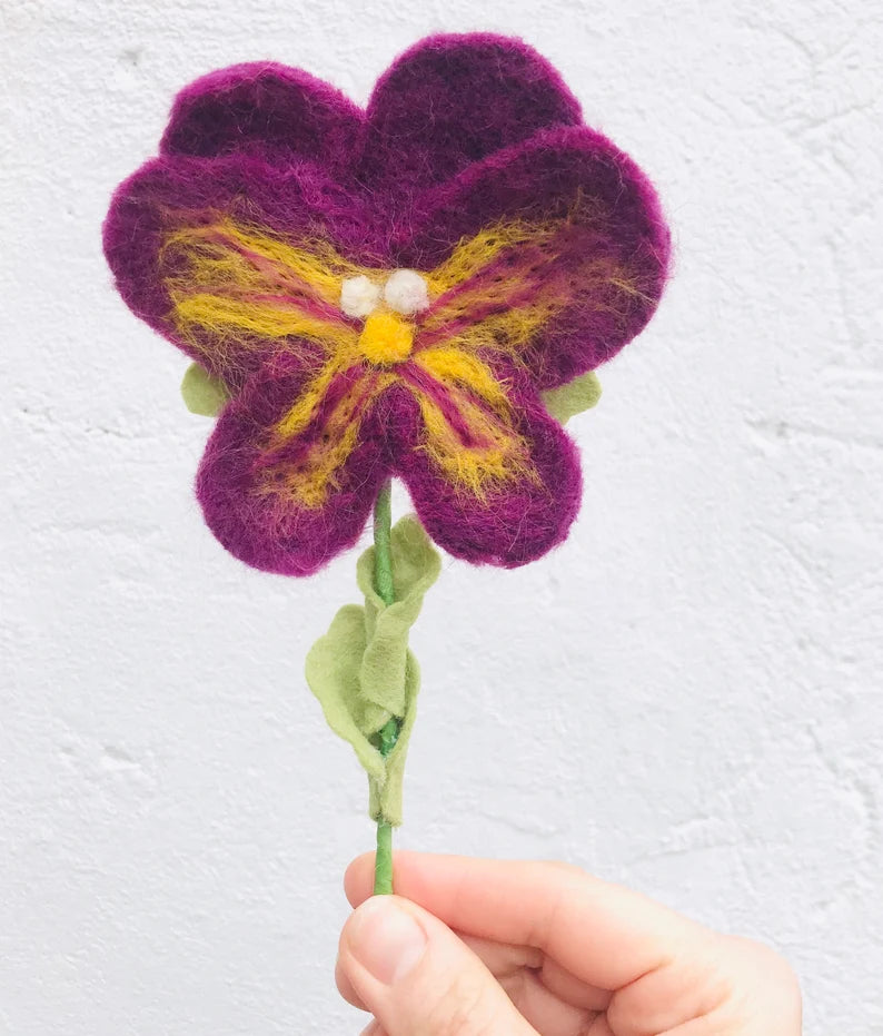 Felted Pansies