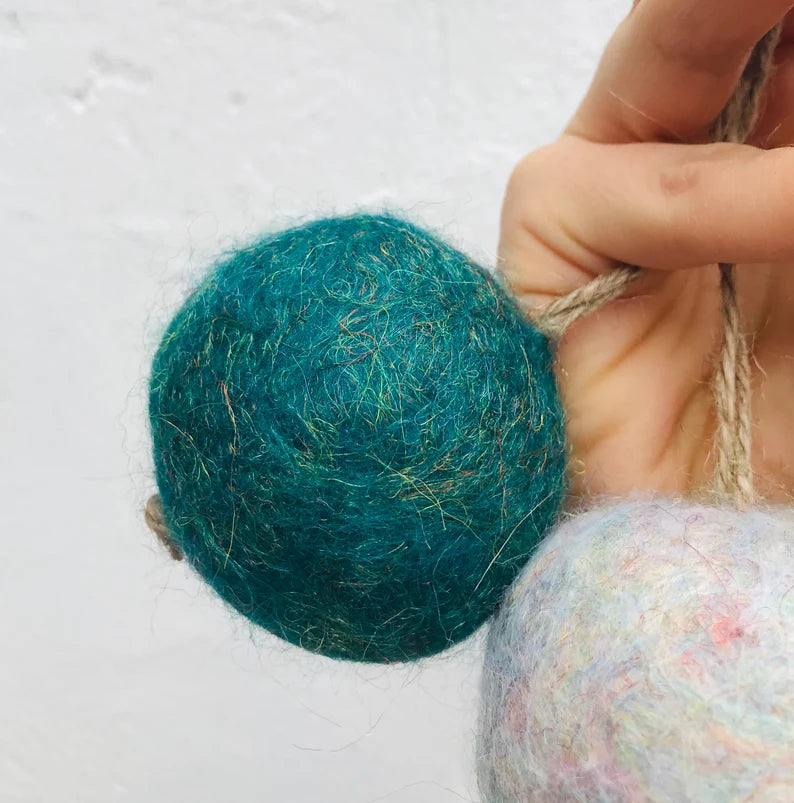 Felt glitter baubles