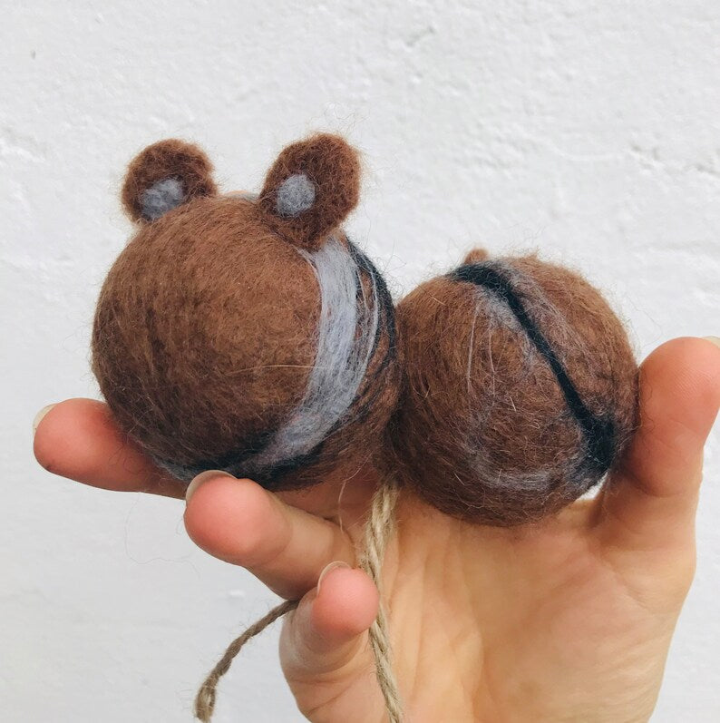 Eco and sustainable felted cat toy