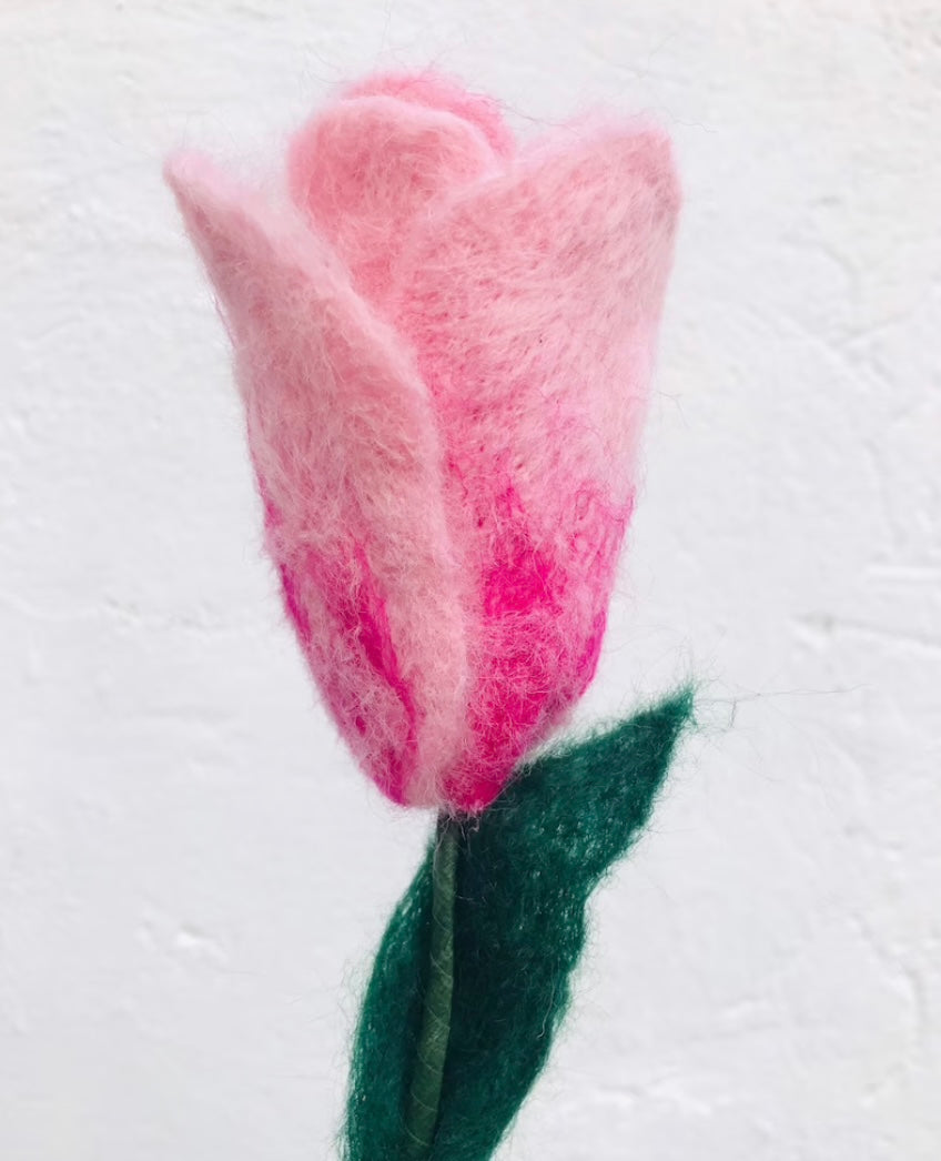 Felted tulips, felt tulips, eco friendly flowers