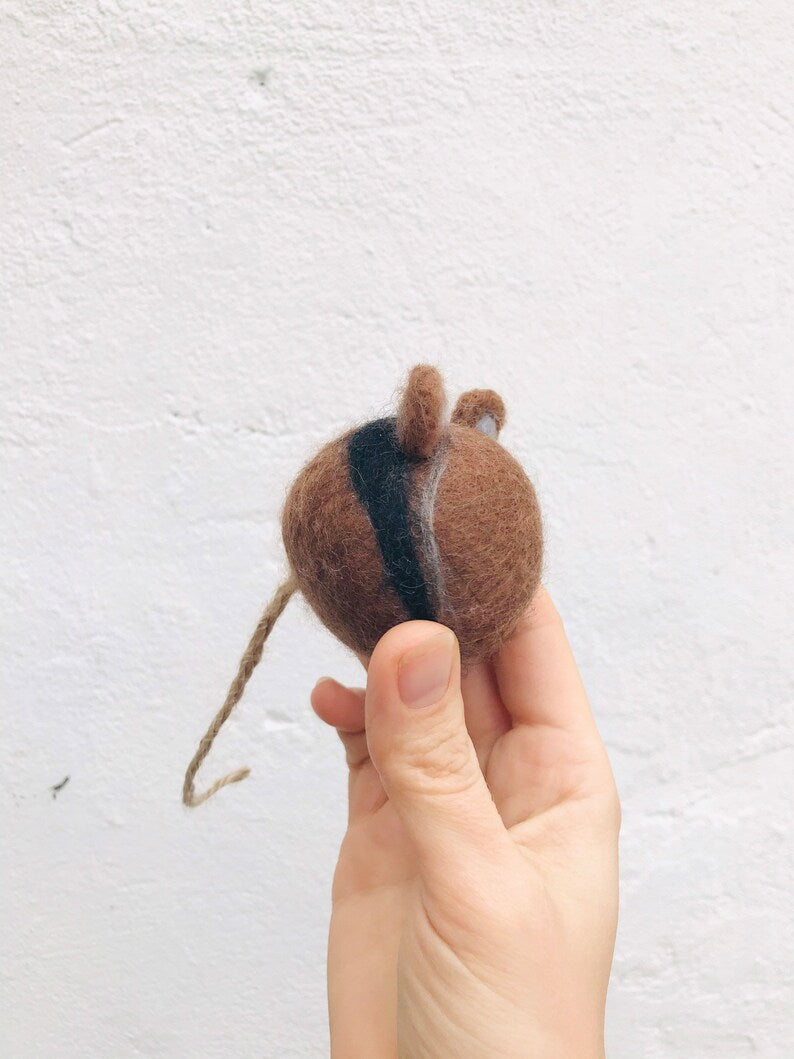 Eco and sustainable felted cat toy