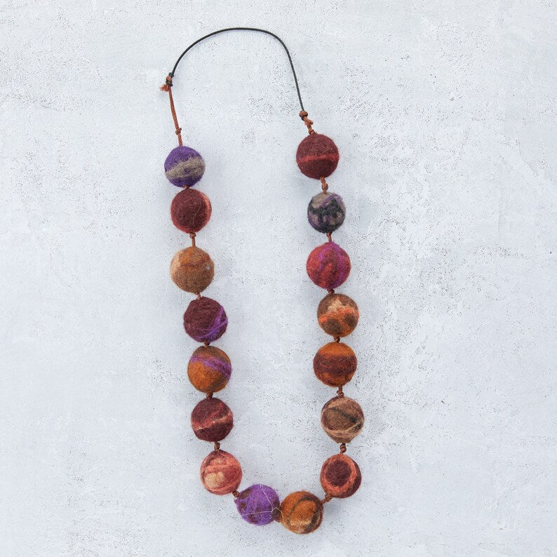 Felt ball necklace, felt necklaces