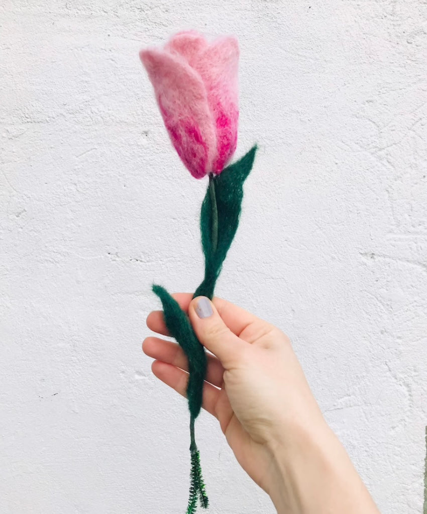 Felted tulips, felt tulips, eco friendly flowers