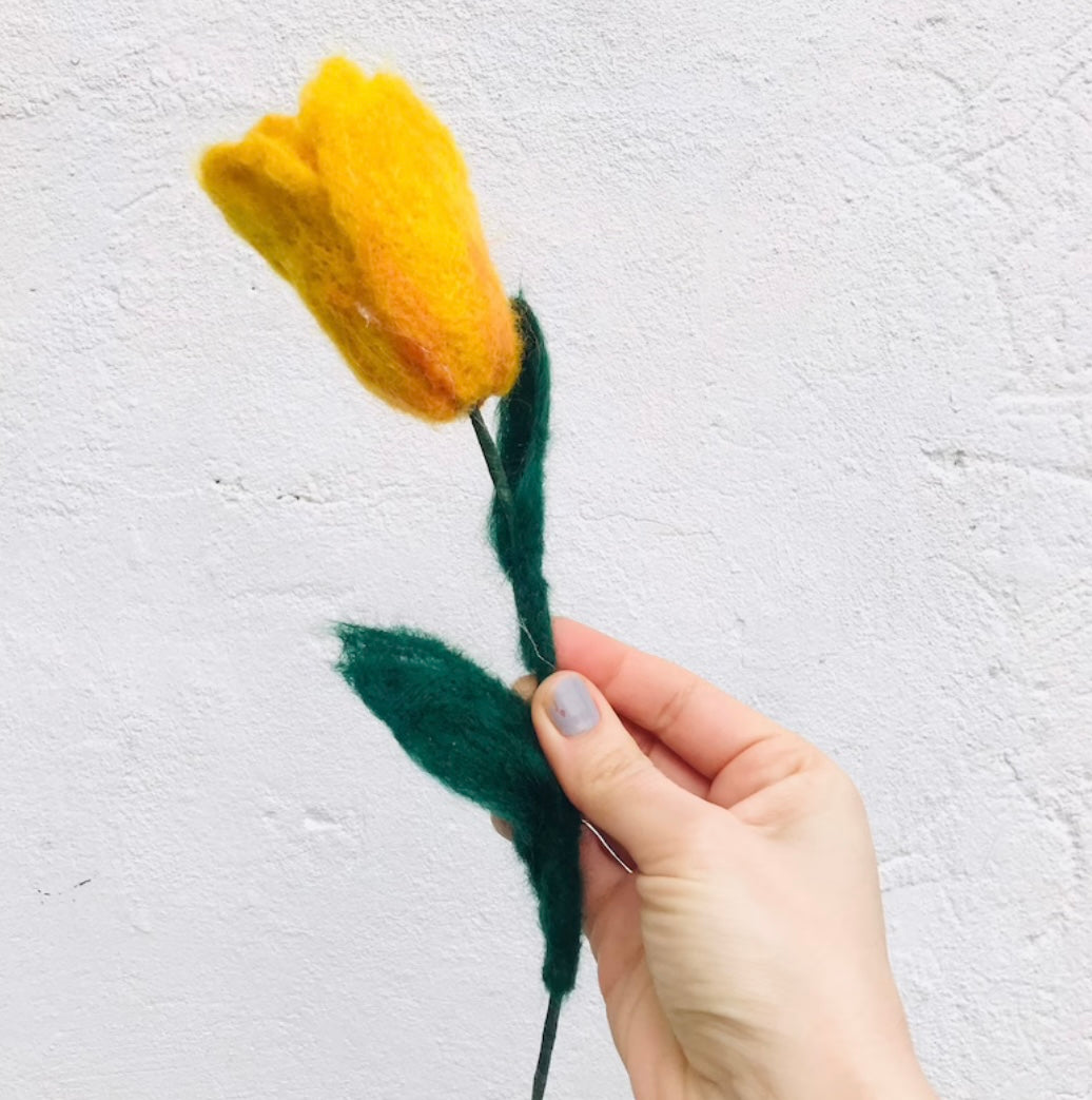 Felted tulips, felt tulips, eco friendly flowers