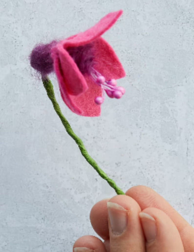 Felt fuchsia flower