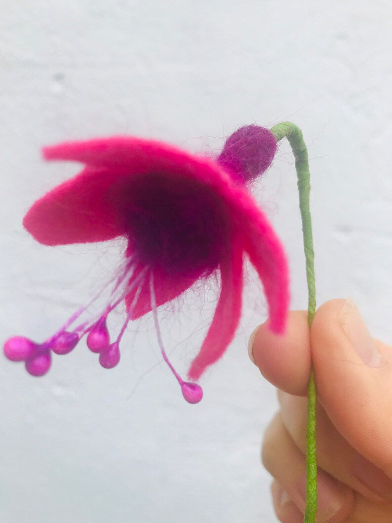 Felt fuchsia flower